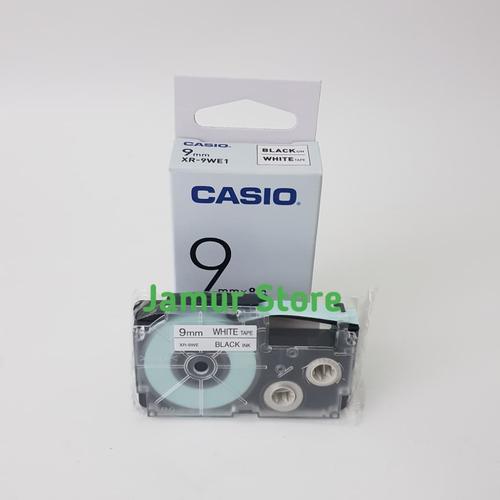 Jual EZ Label Casio Tape Cartridge XR9WE1 Black INK White 9MM x 8m