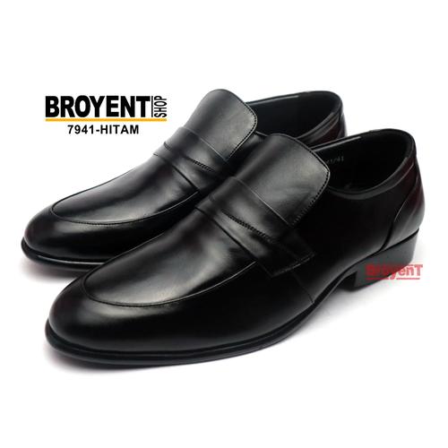 Foto Produk Sepatu Pria Kerja Kantor Pantofel Kulit Asli Warna Hitam 7941 - Hitam, 39 dari Broyent-shop