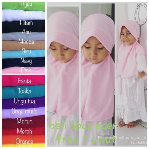 Foto Produk bergo kerudung jilbab anak bayi harian simpel kaos ecer - Putih dari busanamuslimah_co_id