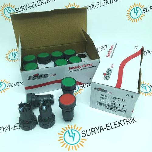 Foto Produk Push Button Tombol Panel ON OFF FORT 22mm XB7-EA1 XB7-EA2 Merah Hijau dari SURYA-ELEKTRIK
