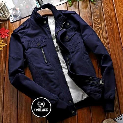 Foto Produk jaket harington bomber kanvas jaqueta biru tua - navy dari Key Distro Bdg