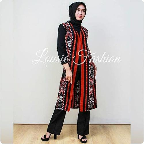 Gambar Ethnic Long vest Tenun outer outwear batik blazer rompi dari Lousie Fashion Kota Surabaya Tokopedia