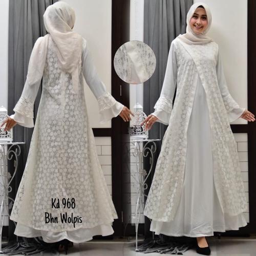 Jual Baju Gamis Putih Lebaran Umroh Haji Busana Muslim Baju Muslim Wanita 9 Jakarta Barat Supermall Tokopedia