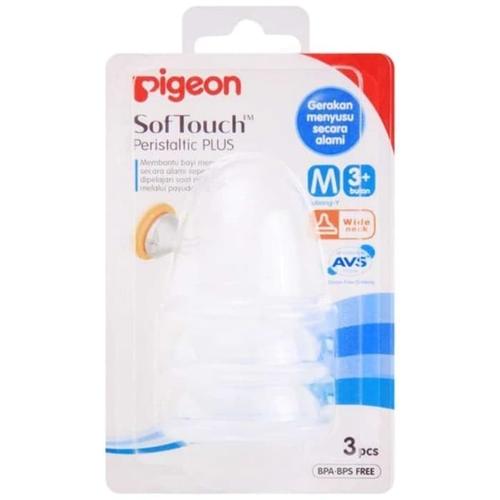 Foto Produk Dot nipple pigeon peristaltic plus wide neck size S M L Box isi 3 - Size M dari naruki