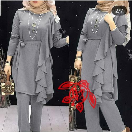 Foto Produk setelan naura layer#set naura layer#set naura#set wanita#pakaian wanit - Abu-abu dari Batoo