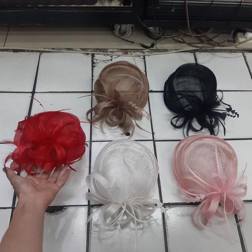 Foto Produk Headpiece Topi Fascinator Jala Bulu Bahan Sinamay dari VictoriaMG2 Shop