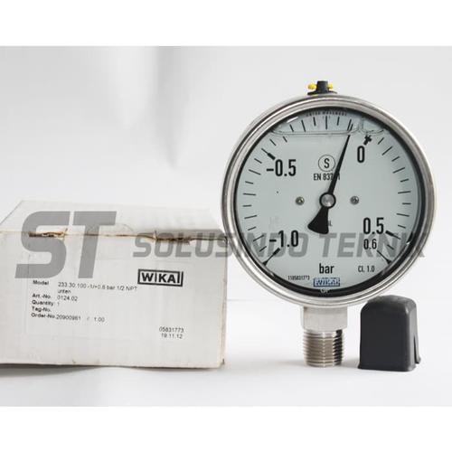 Jual Wika pressure gauge 233.30.100 compound Range 1 to 0.6 bar