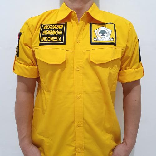 Foto Produk KEMEJA GOLKAR KUNING TACTICAL S - 5XL Selalu Tersedia FREE 5 Emblem - Kuning, M dari magnumstores