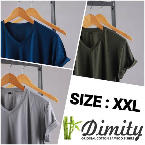 Foto Produk Kaos Polos Katun Bambu V-NECK (Cotton Bamboo) XXL dari DIMITY