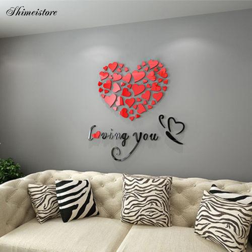 Jual Romantic Love 3D Heart Loving Decal Wall Sticker - Jakarta Pusat ...