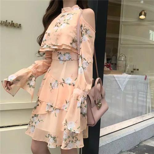 Foto Produk off shoulder dress lengan ruffle chiffon dari sheaplus