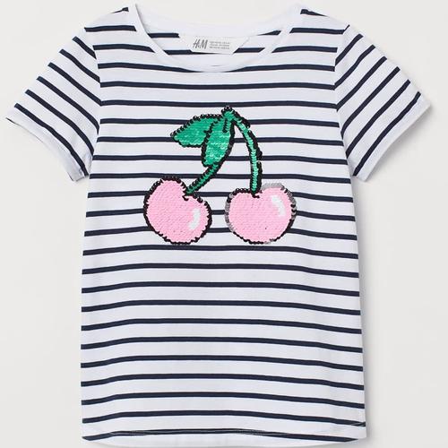 Jual H\u0026M Reversible Sequin T-shirt 
