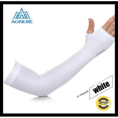 Foto Produk Model Terbaru Aonijie - Arm Sleeves - Sunscreen Cuff - White Limited dari Elyawati Retail