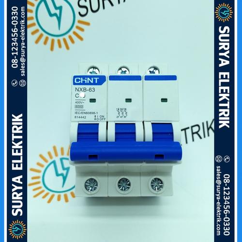 Foto Produk MCB CHINT 3P 3Phase 6 , 10 , 16 , 20 , 25 , 32 ,40 A Amper 4.5kA ORI dari SURYA-ELEKTRIK