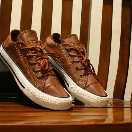 SEPATU CONVERSE LEATHER BROWN CARAMEL 