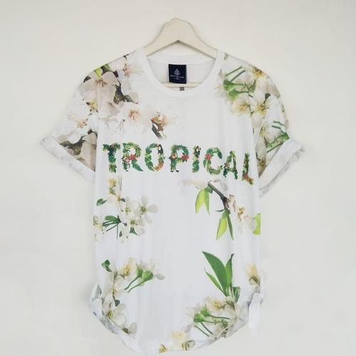 Foto Produk Kaos 3D Print Tropical White Baju Distro Artis Tshirt Unisex Pria Cowo dari WendyStore