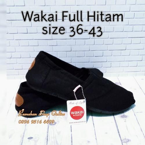 Foto Produk Sepatu Wakai Slip On pria dan wanita full black dari Rumahan Shop Online