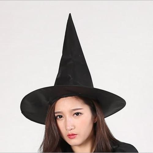 Foto Produk TOPI PENYIHIR PESTA KOSTUM WITCH HAT POLOS HALLOWEEN PARTY MURAH dari MadisonShop