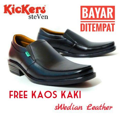 Foto Produk Sepatu kickers pantofel kulit steven swedia kerja kantor pria - Hitam, 40 dari toko sepatu dona