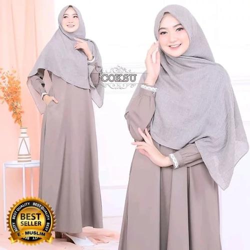 Foto Produk gamis katun jepang syar'i terbaru dari rea busana muslim