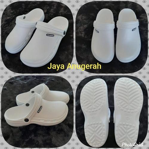 Foto Produk Sandal Sepatu KOMIN Model CROCS Warna putih, Karet pylon ringan kuat dari Jaya Anugerah sandal
