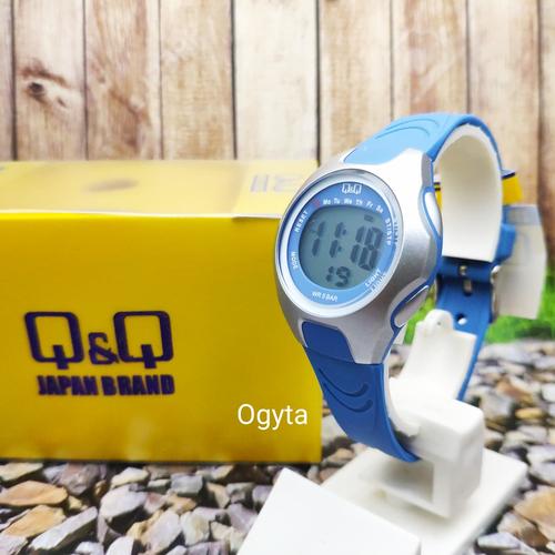 Foto Produk Q&Q QQ QnQ Digital Jam Tangan Wanita Strap Biru M195J003Y Original dari Ogyta Shop