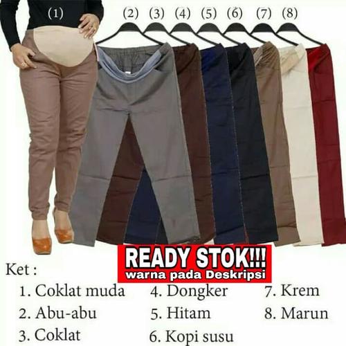 celana hamil wanita pinggang karet celana kerja ibu hamil cod nr