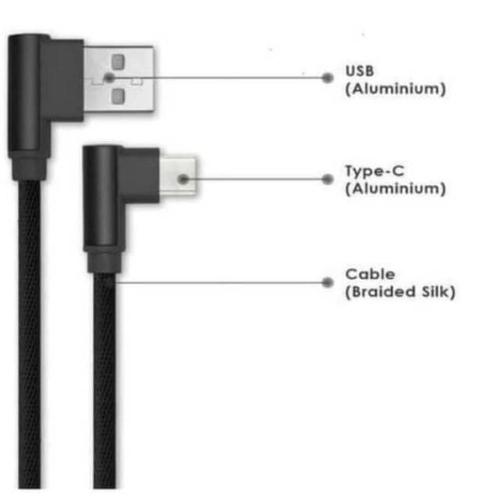 Foto Produk Kabel Data Charger Gaming Type C Letter L Fast Charging 3A Original dari BENTENG STORE