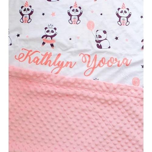 Foto Produk Custom Nama Selimut Bayi / Baby & Anak Minky Pattern(BINDING BORDER) - S dari CUDDLER