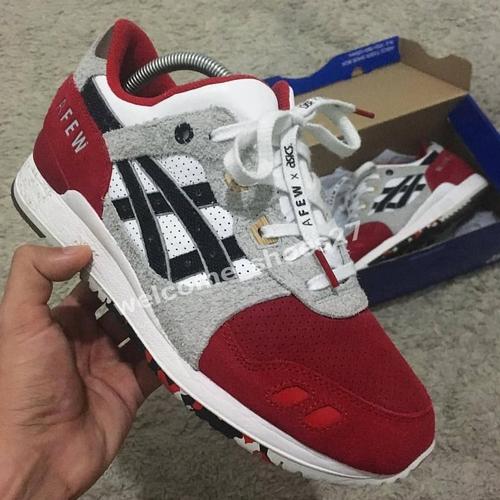 asics red white