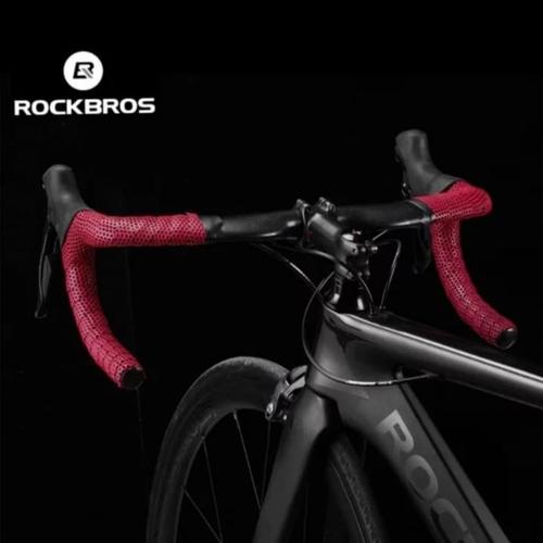 Foto Produk Original Bartape ROCKBROS motif Merah Hexagonal Embos - Bar Tape dari Kaligung