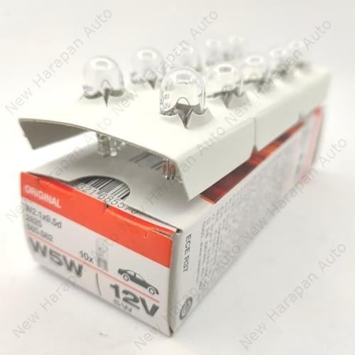Foto Produk Bohlam OSRAM 2825 W5W T10 12V-5W Bolam Lampu Colok Tusuk Senja dari New Harapan Auto