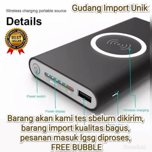 Foto Produk WIRELESS POWERBANK CHARGER 10000MAH IMPOR ORIGINAL PROMO,KUALITAS ORI dari Gudang Import Unik