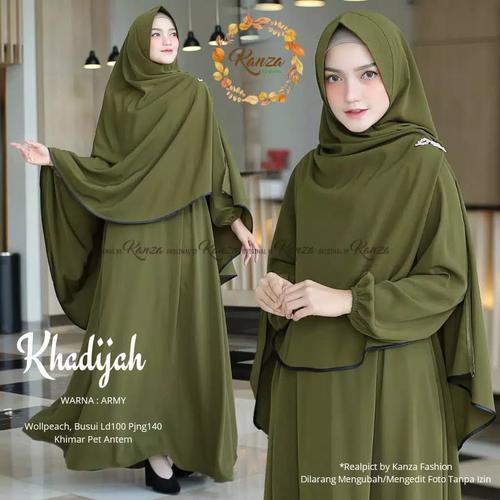Foto Produk GAMIS BAJU WANITA MUSLIM KHADIJAH SYARI - Hijau Army dari ApayaStore