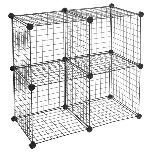Stackable Rack Cube Jual 4-Cube Storage Shelves Closet Organizer Stackable Rack Metal Grid ...