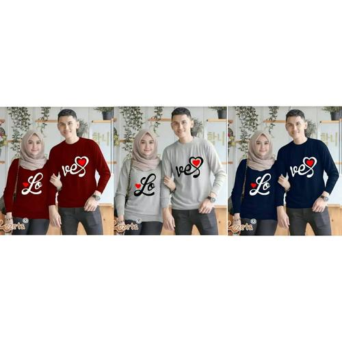 Foto Produk Sweater Couple Lp Font Love dari Wallsticker shop