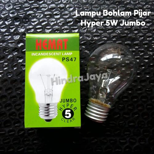 Foto Produk Lampu Bohlam Pijar 5W Hyper Jumbo Merk Hemat dari Hindrajaya