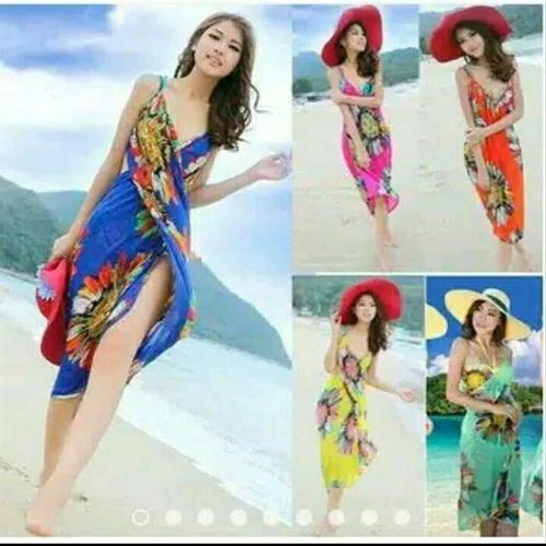 Jual Baju Pantai Wanita Pakaian Renang Sifon Lembut Import Murah Penutup Jakarta Barat Tiara Store Tokopedia