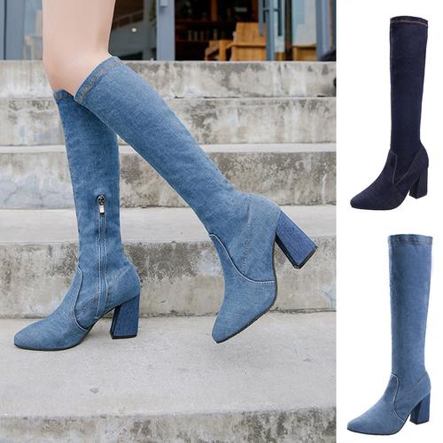 Jual Sepatu Boots Sebetis Wanita Bahan 