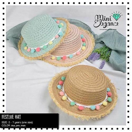 Jual FESTIVE HAT - kids beach rainbow 