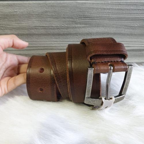 fossil men belt reese brown leather 