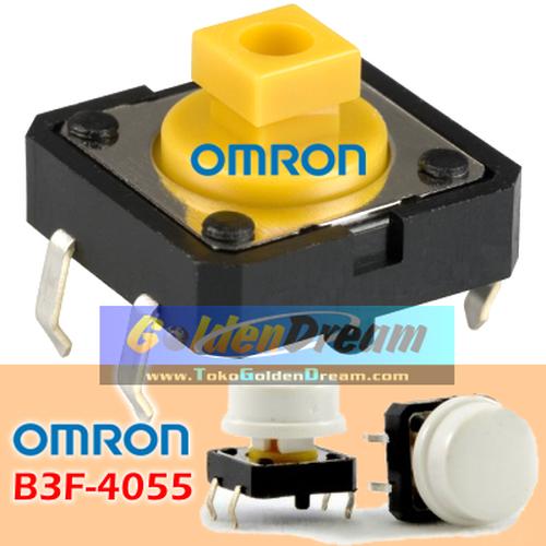 OMRON B3F-4055 Tactile Switch – 12x12x7.3mm, 100-Piece Lot – Original 2.55N