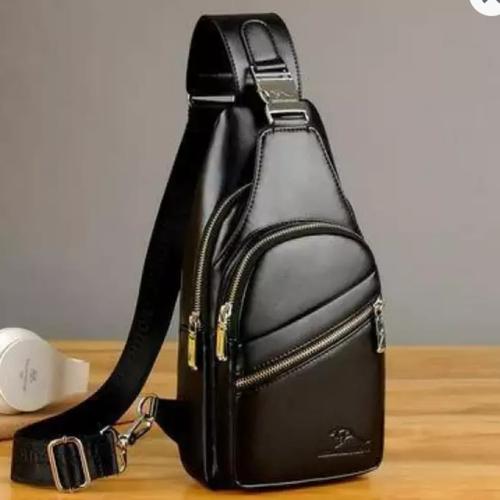 Foto Produk Tas Selempang Bahu Pria / Sling Bag Pria / Jason Black (Free Dompet) - Hitam dari Rits.Collection