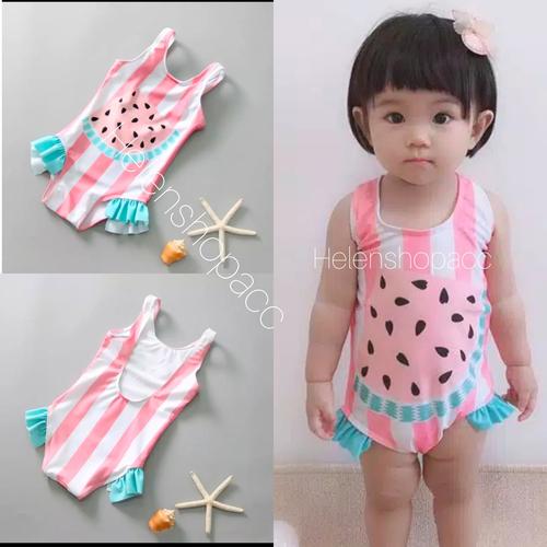 Foto Produk Baju renang bayi 6bln-4thn lucu semangka salur salur dari Helen Shop Acc