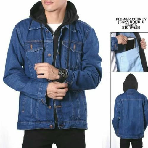 Jual JAKET JEANS HOODIE BIOWOSH / JAKET 