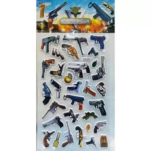 Jual Gambar Tempel Sticker Timbul Stiker Anak Edisi Pistol Senjata Gun ...
