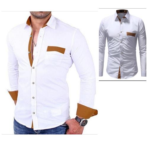 kemeja pria katun strecth putih elegan 