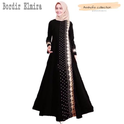 Foto Produk abaya gamis arab /busana muslim / bordir nawal - Hitam, L dari GrosirAbaya