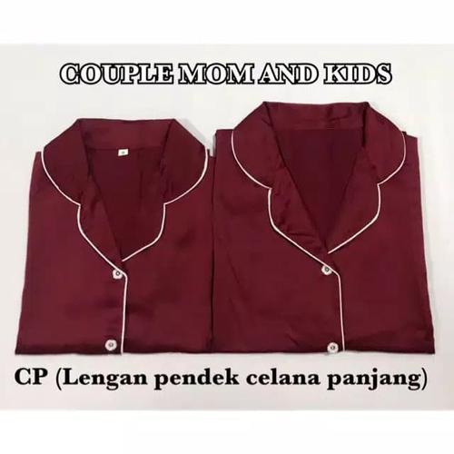 Foto Produk Piyama anak dan Ibu Couple Satin Exclusive Maroon dari D-Depot