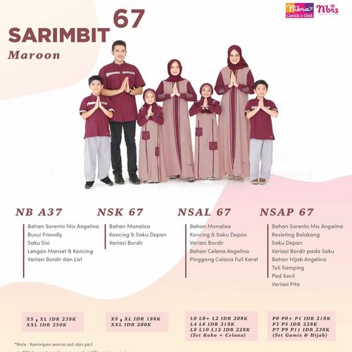 Foto Produk Sarimbit Keluarga 67 Maroon Nibras - Maroon, Ayah XS Sd XL dari toko inayya